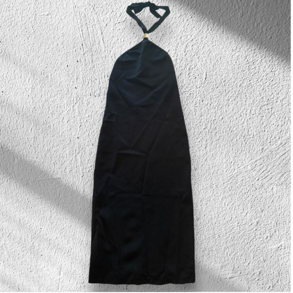 ALICE + OLIVIA NWT (org $395) | BLACK NOE HALTER DRESS | Medium